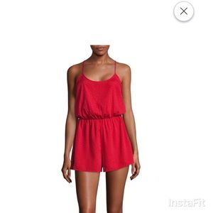 Red and black romper